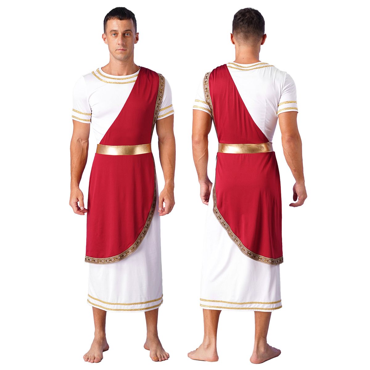 Mens Roman Gladiator Costume Ancient Greek God Halloween Cosplay Armor Soldier