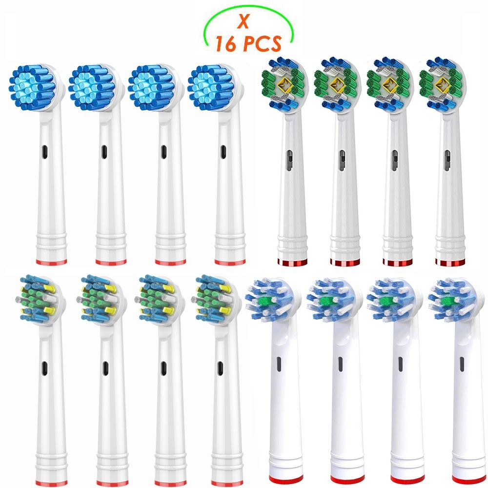 For Oral B Braun Replacement Electric ToothBrush Heads , Includes 4 Precision Clean, 4 Floss Action