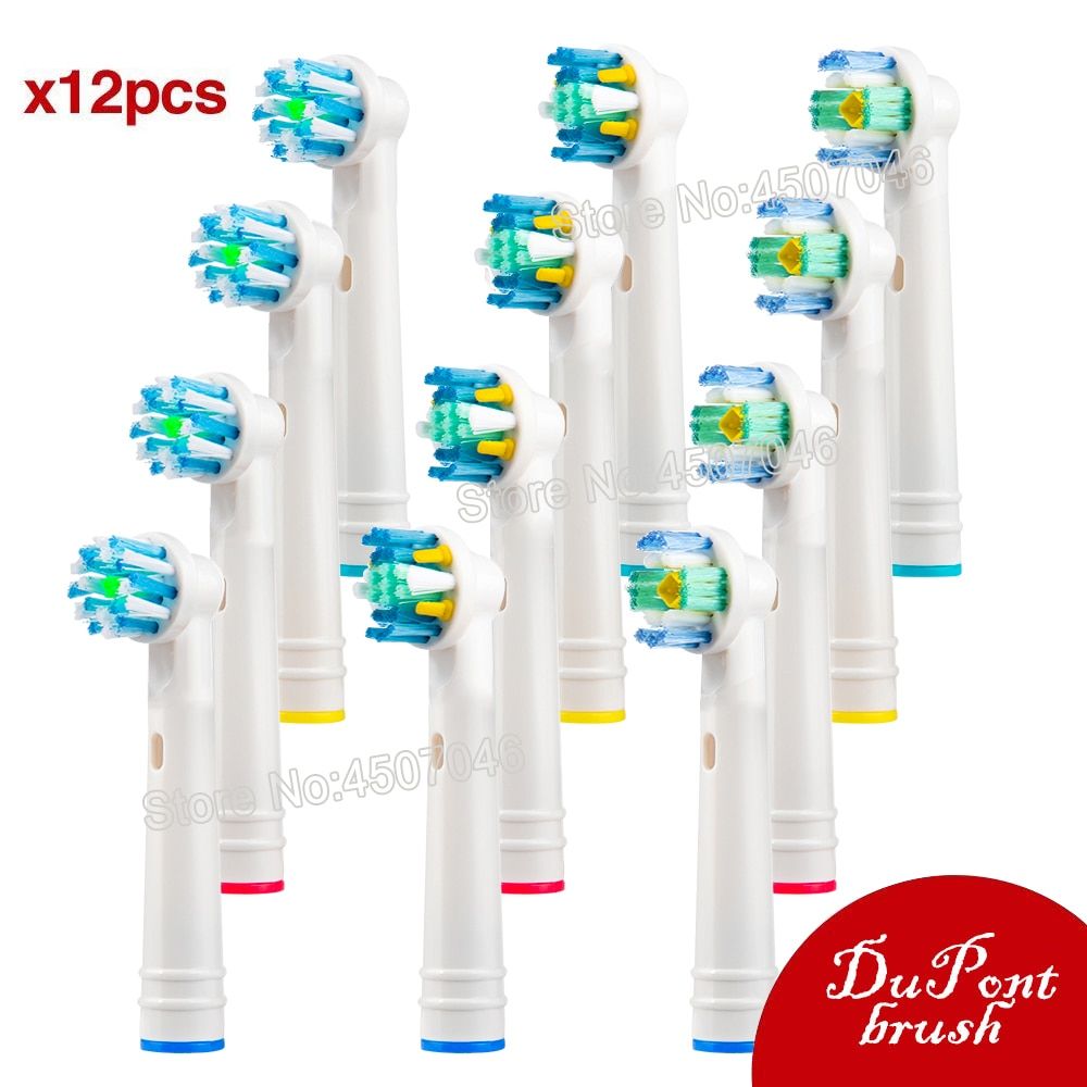 EB-18 25 50 For Braun Oral B Brush Heads Electric Toothbrush Heads - Includes 4 Floss Action, 4 White & 4 Cross, More.. ( )