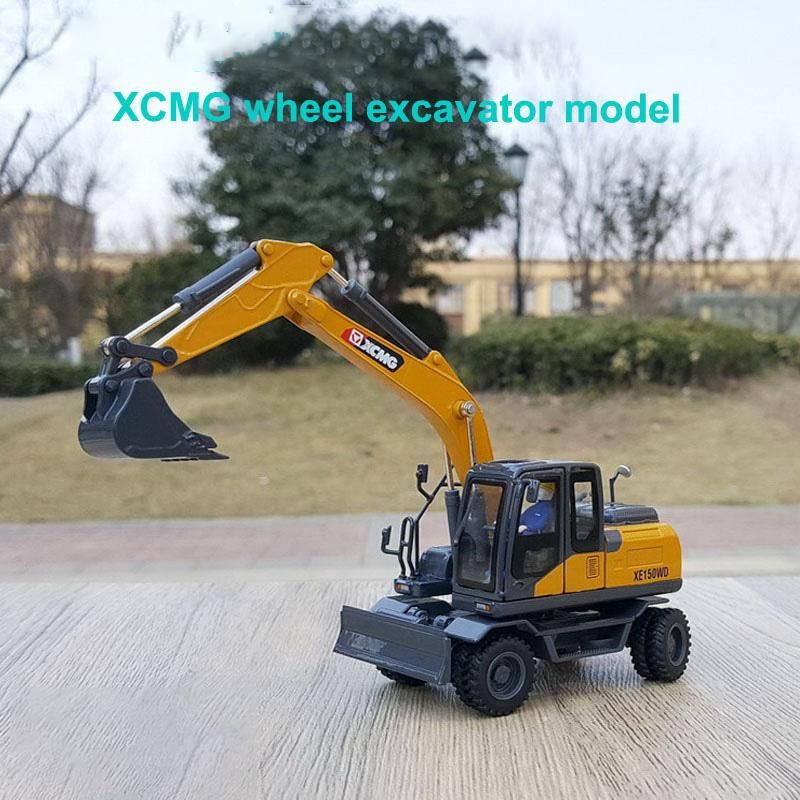 X1:50 Scale Wheel Excavator XE150WD Small Dig Die Cast Construction Machinery Alloy Model Static Gift Display Ornament Show