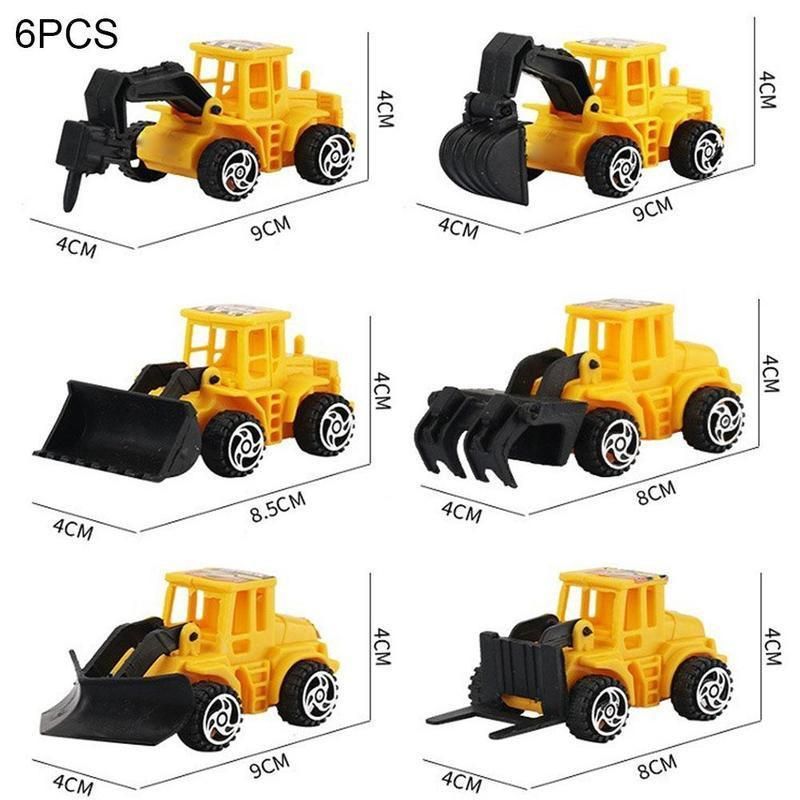 6Pcs/lot Engineering Vehicle Toy Car Model Diecasts Cake Hobbies Mini Baking Bulldozer Decoration Birthday Excavator For Ki F4Q5