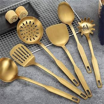 6 In 1 Gold Cooking Spoons Set- For Cooking Purposes
