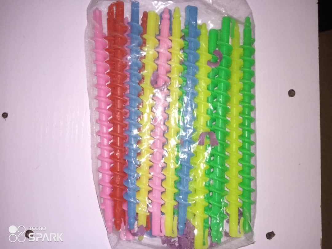 24 Piece Rubber Hair Styling Spiral Curl Perm Rod