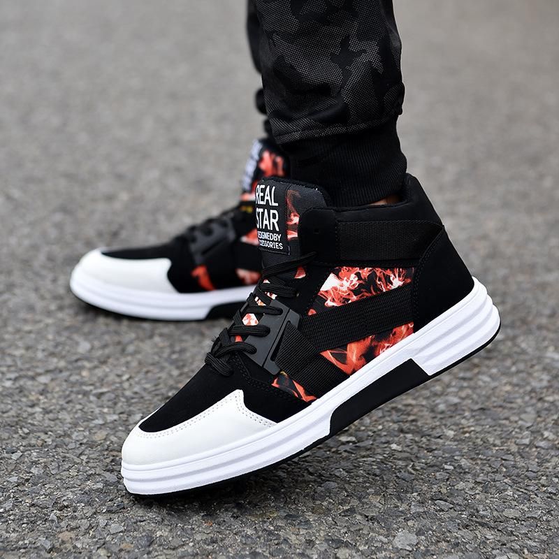 Men's Sneakers Hi-top Hip-hop Skate Shoes Red