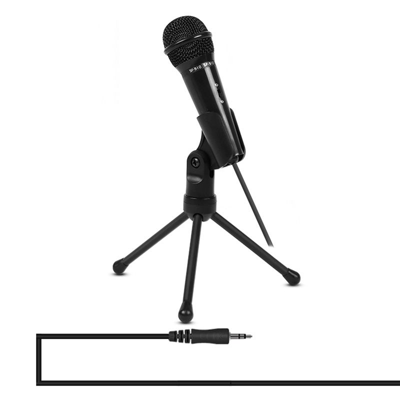 Yanmai SF-910 Professional Condenser Sound Recording Microphone With Tripod Holder, Cable Length: 2.0m, Compatible With PC And For Live Broadcast Show, KTV, Etc.(Black)