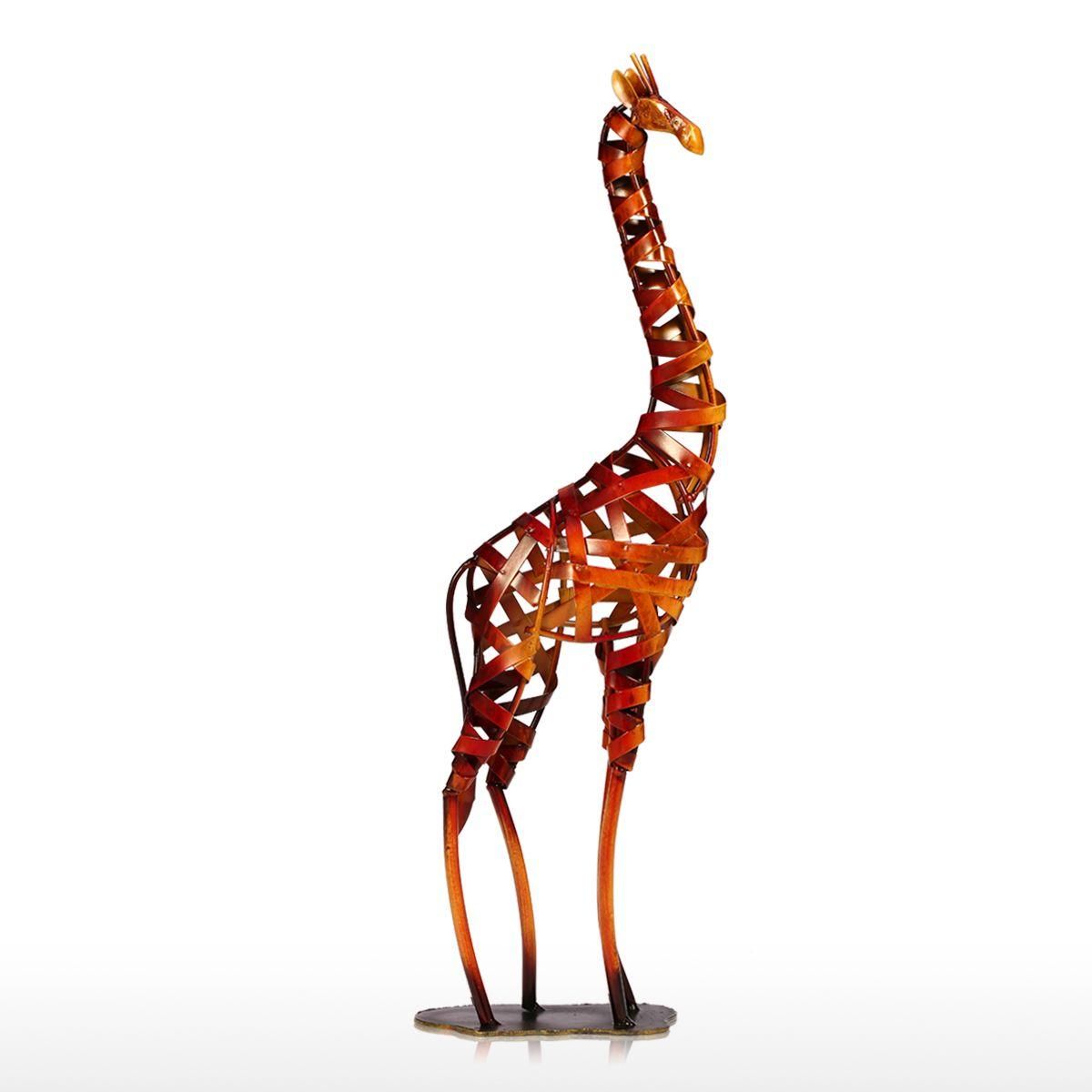 TOOARTS Metal Sculpture Iron braided Giraffe Home Furnishing Articles Handicrafts