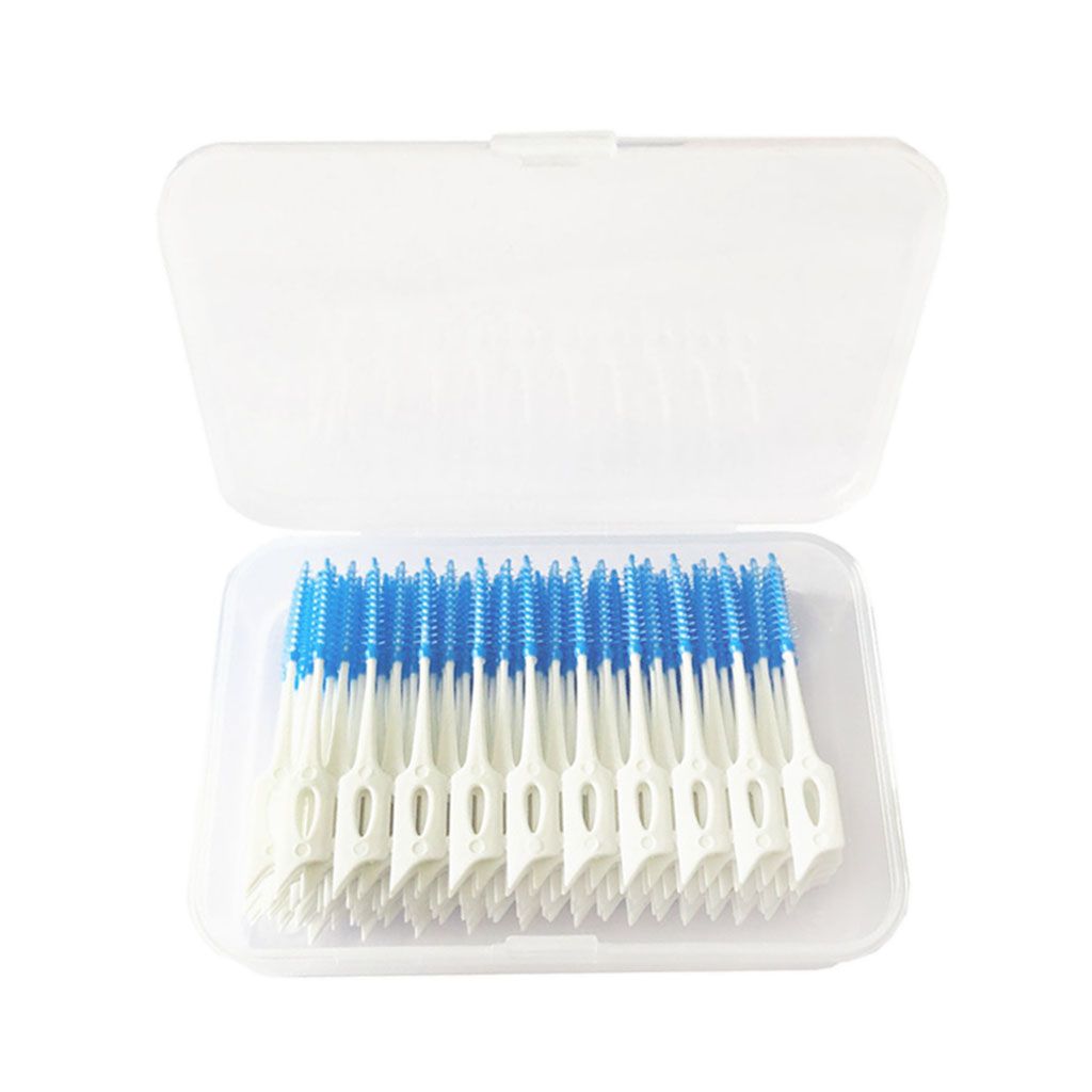 160 Pcs Dental Interdental Brush Tooth Pick Flosser Toothpick Blue