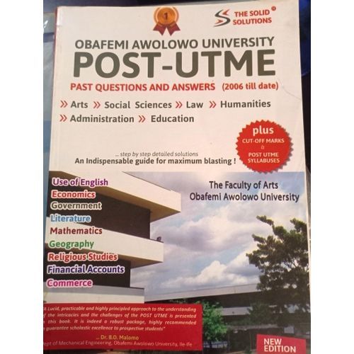 Obafemi Awolowo University: OAU Post UTME Past Questions & Answers ( Art & Commercial)