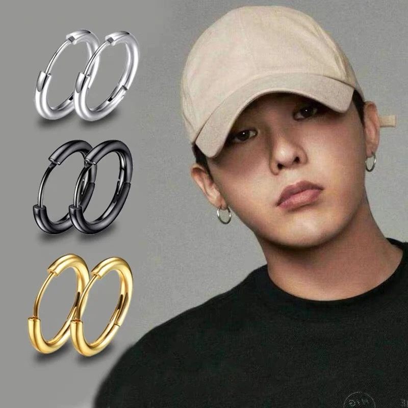 3 SET LUXURY UNISEX NON FADED PIERCING STUD EARRING