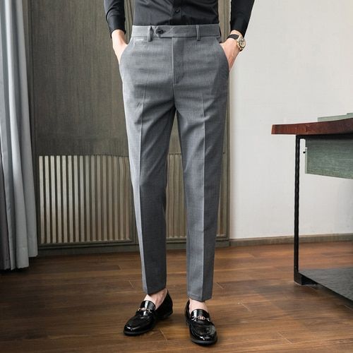 Grey Check Pants For Men, Stylish Slim Style Trousers. Design Trousers For Men,