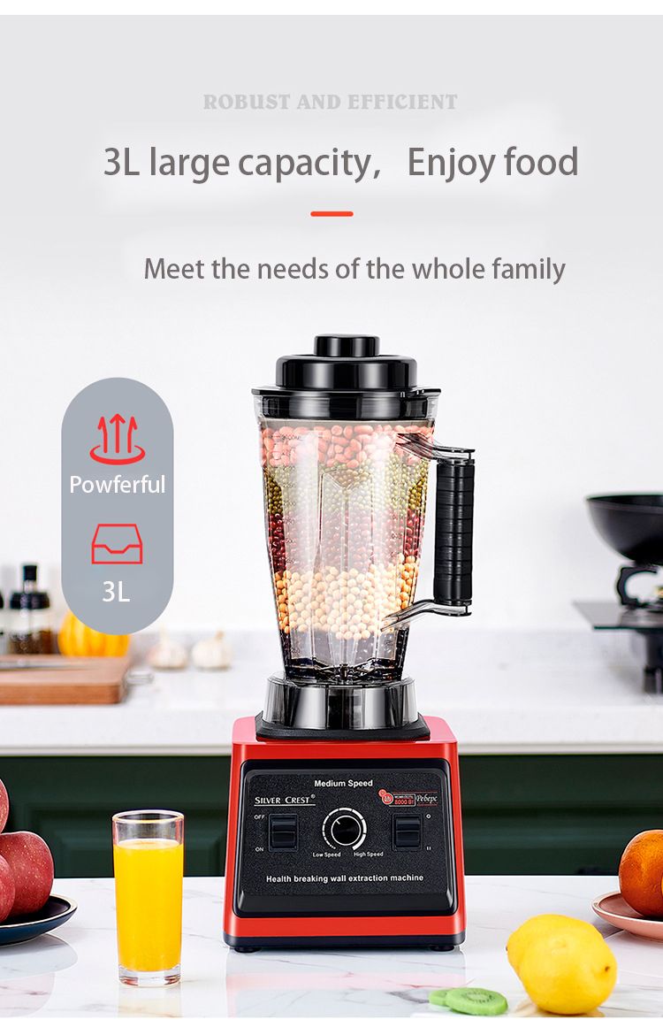 Double Cup 8000W 3L High Performance Silver Crest Blender