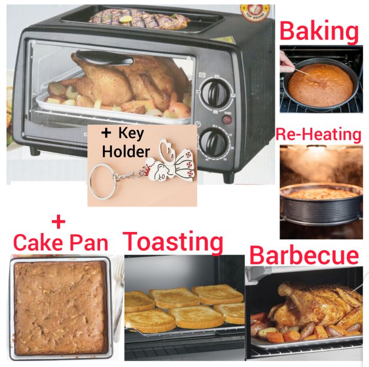 12 L Baking Oven+Toaster+Top Grill+ Cake Pan + Key Holder