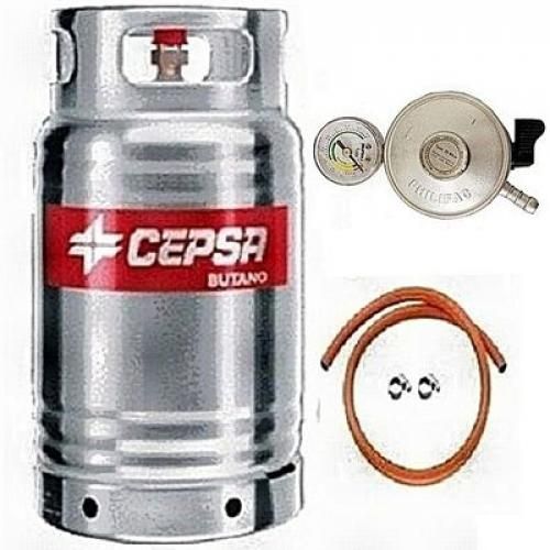 Stainless 12.5kg Gas Cylinder With Hose & Metered Regulator