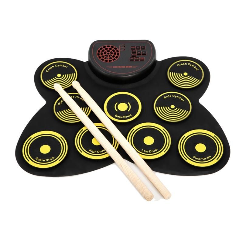 Electronic Drum Set,9 with Headphone Jack, Roll-Up Machine B
