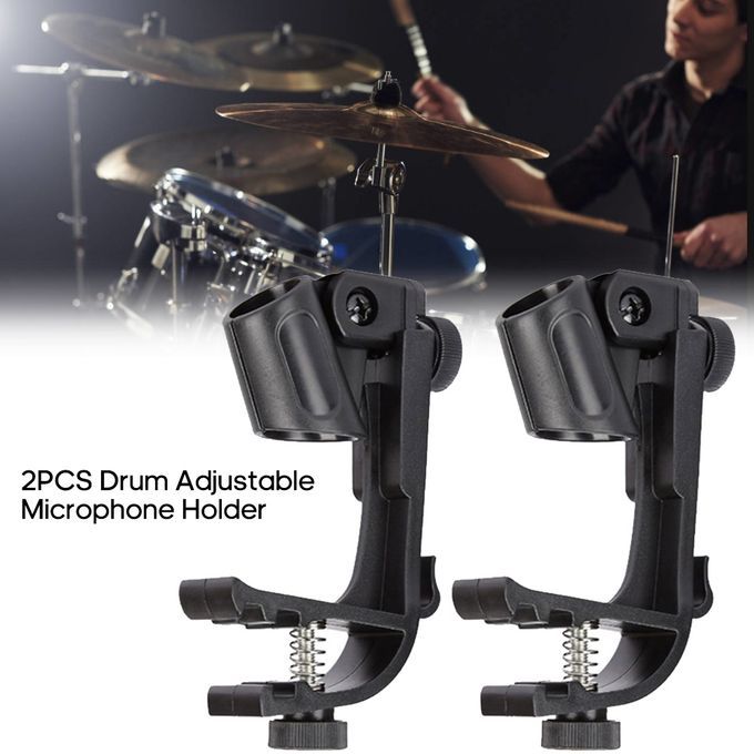 2Pcs Drum Microphone Clips Drum Adjustable Microphone