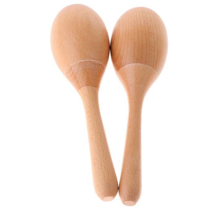 2pcs Mini Wooden Sand Hammer Rattle Ball For Baby Kids Children Toy