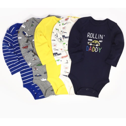 Toddler Boy 5 Piece Long Sleeve Bodysuit