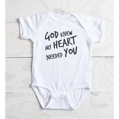 God Knew My Heart Needed You Baby Onesie Unisex Bodysuit - White