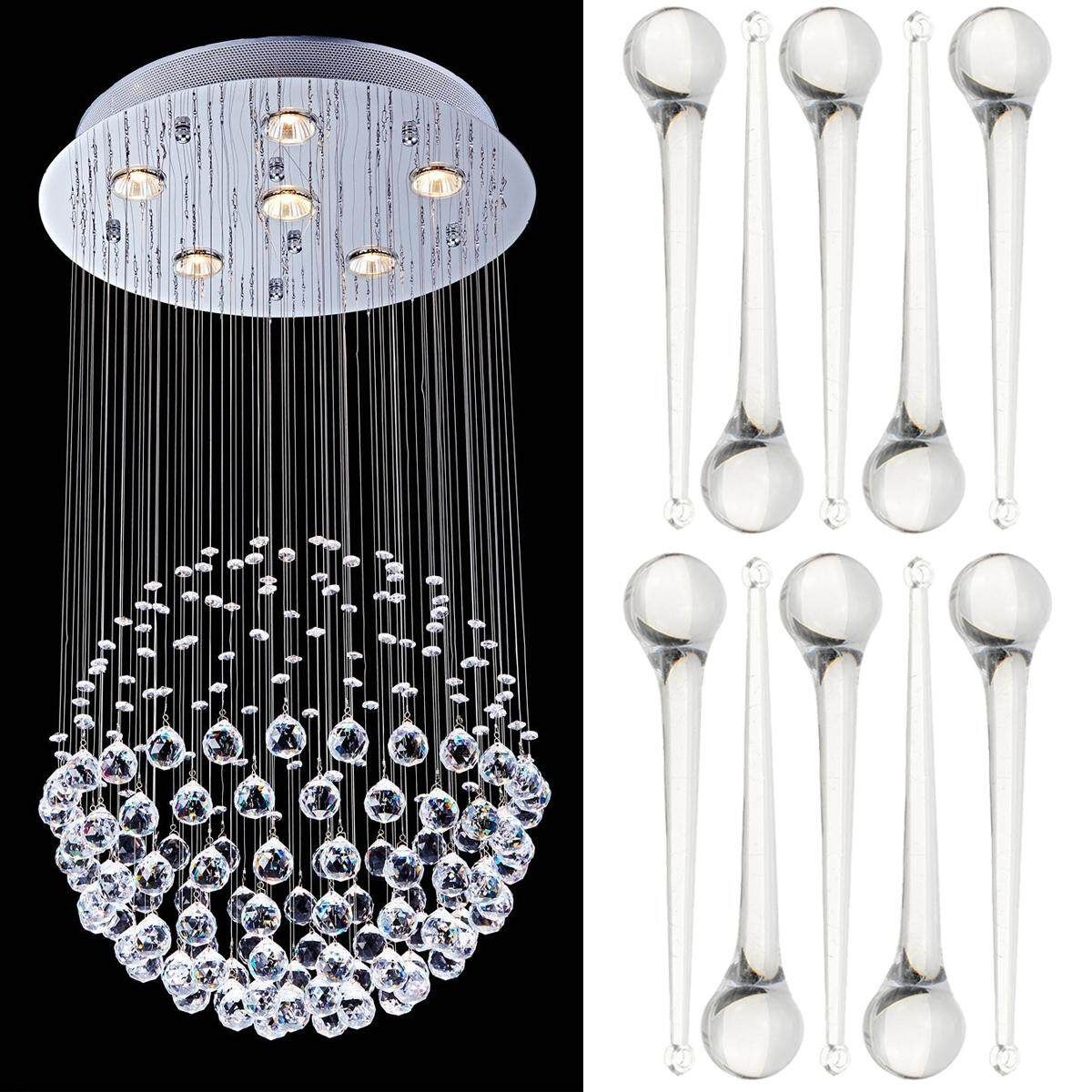 10 Clear Rain Drop Crystal Prisms Lighting Pendant Parts Glass Lamp Chandelier