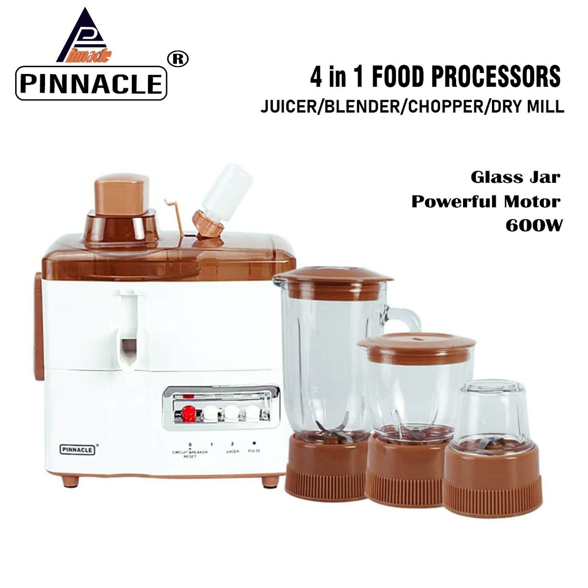 4 In 1 Blender,Juice Extractor, Grinder With Mill-600W
