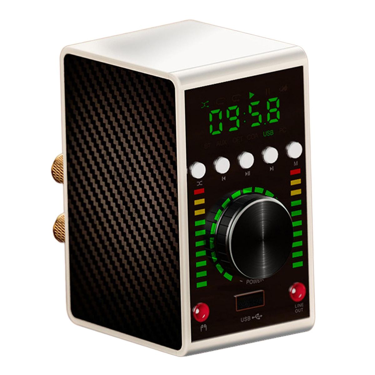Amplified Subwoofer Digital Audio Power Amp White