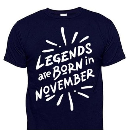 Chrysolite Designs Legends Are Born In November Premium Class T- Shirt - Navy-blue