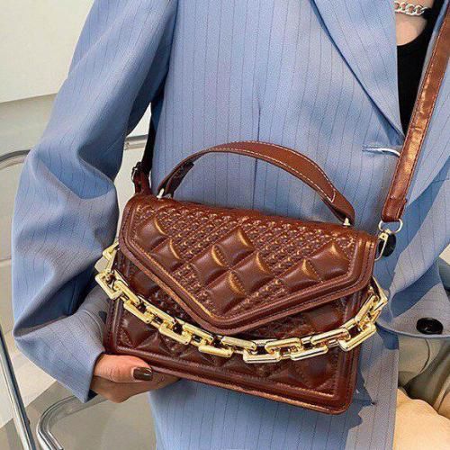 Women Ladies Elegant Female Unique Handbag -Brown
