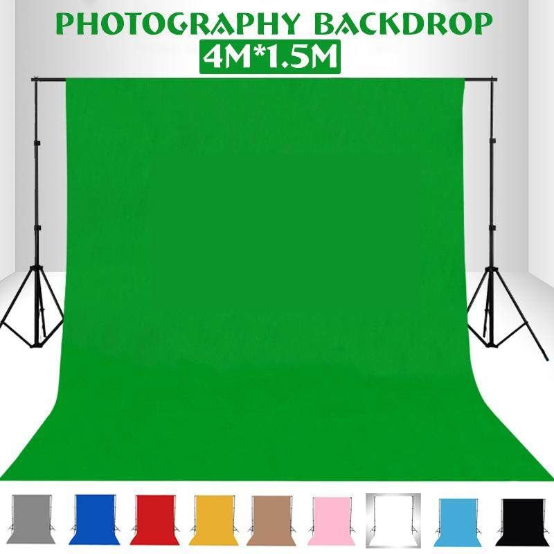 4m*1.5m Photography Screen Cotton Muslin Studio Photo Backdrop Background Stand Green (green)