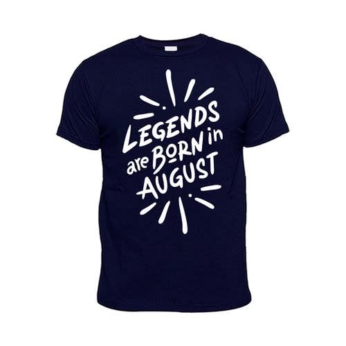Chrysolite Designs Legends Are Born In August Premium T- Shirt - Navy-blue