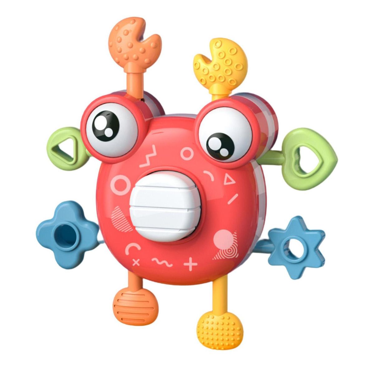 Infant Grasping Toy Plastic Grip Toys Toddler Pulling Toy Red