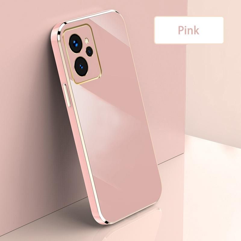 Ultra Thin Plating Phone Case for Realme 10 Lens Protection soft Phone Back Cover-Pink