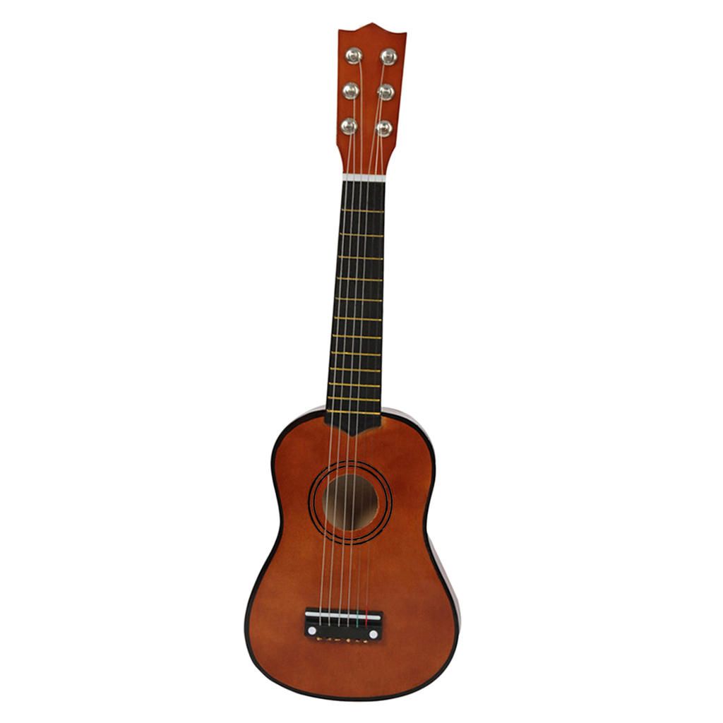 6 String Acoustic Guitar Kids Toy Beginner Practice Mini Coffee