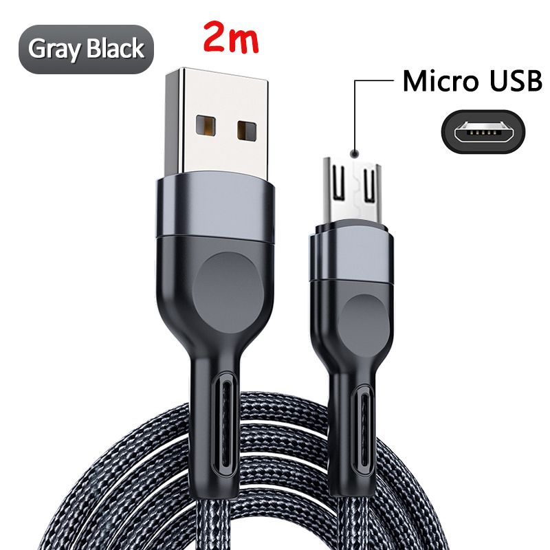 （2m Micro USB）Dual Usb Car Charger Socket 12V-24V Car Motorcycle Cigarette  Usb Fast Charger Socket Power Plug Outlet LED Dropshipping