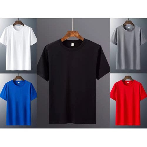 Plain Polo Round Neck For Men And Women -5 In 1 Pieces