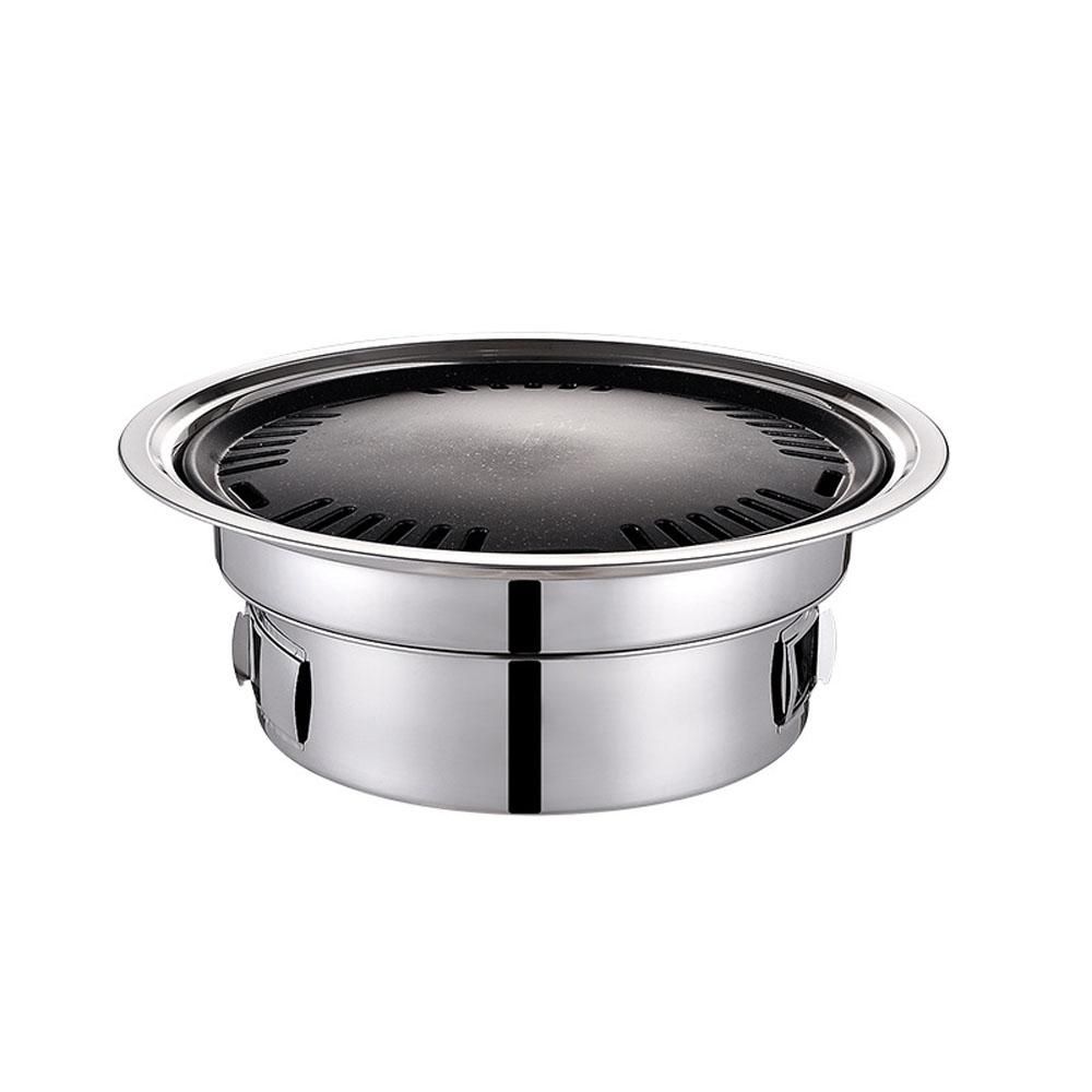 7PCS  Stainless Steel Charcoal Barbecue Grill Barbecue Stoves Non-stick Pan Charcoal Barbecue Oven