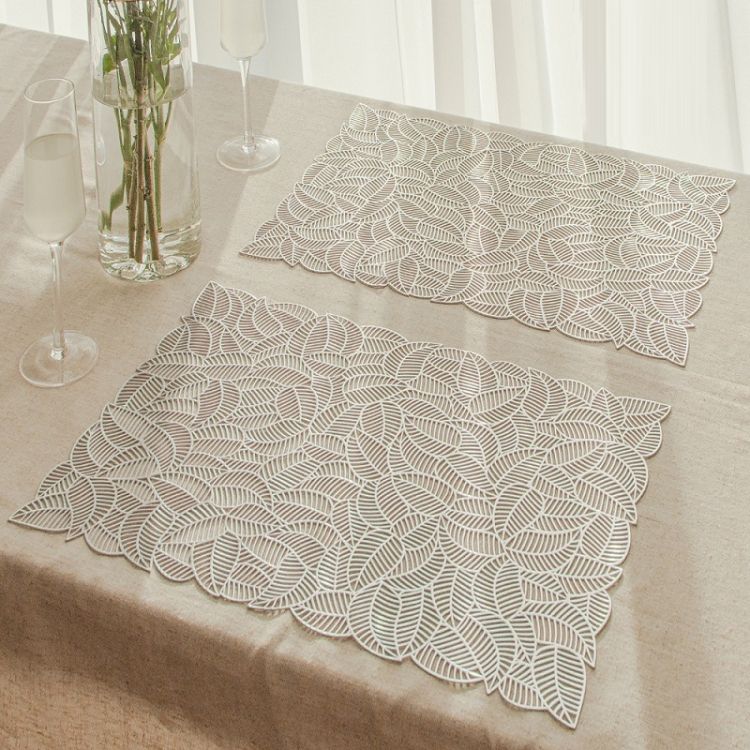 6 PCS Hollow PVC Table Top Durable Insulated Placemat