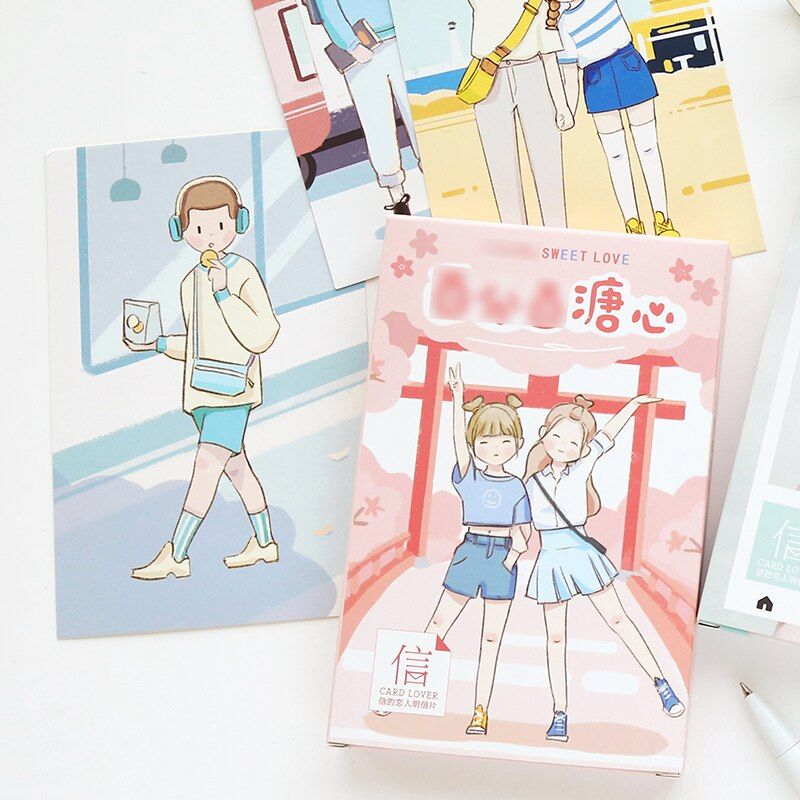 30 Pcs Set Perfect Sweet Love Postcard DIY Journal