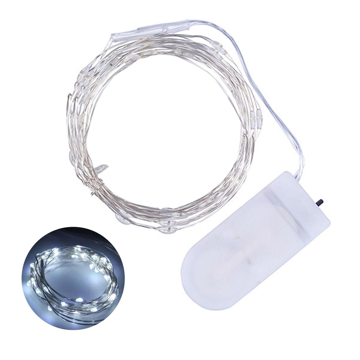 2Meters 20 LEDs Fairy String Light Twistable Bendable Foldable Decoration Lamp IP65 Water Resistance for Christmas Xmas Holiday Festival DIY Home Party Decoration Present Gift