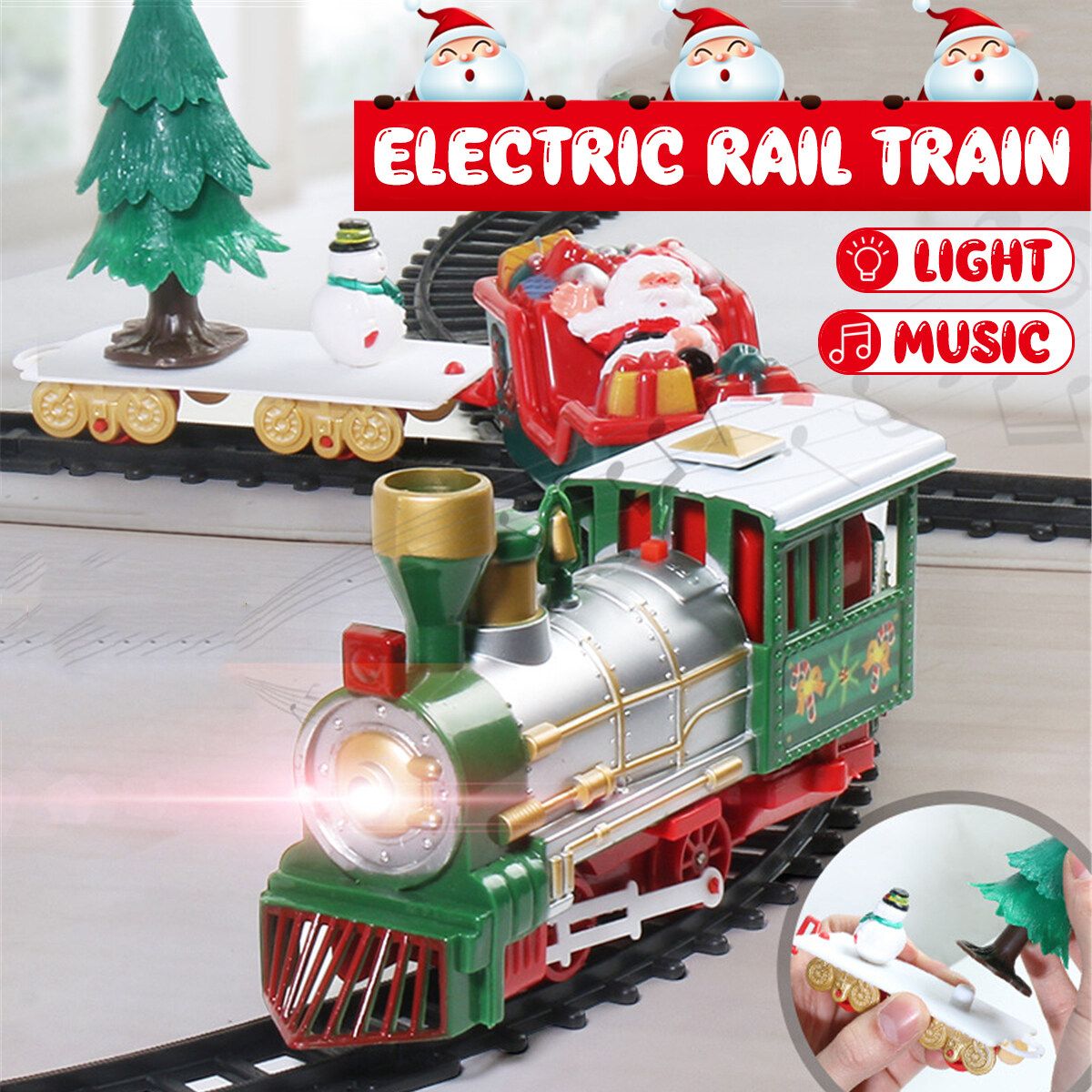 Christmas Electric Rail Car Train Toy Children's Electric Toy Railway Train Toys