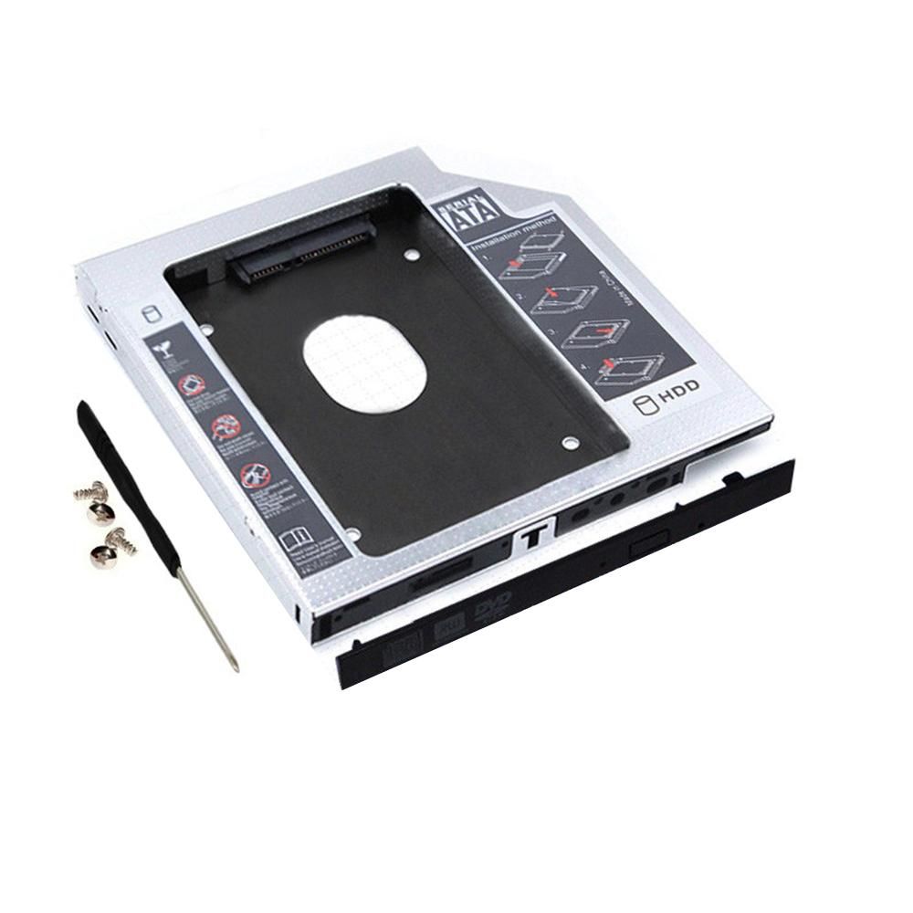 9.5mm CD-ROM Drive Hard Disk Caddy 2.5 inch HDD/SSD Bracket with SATA3 Interface Aluminum Magnesium Alloy Shell for Laptop