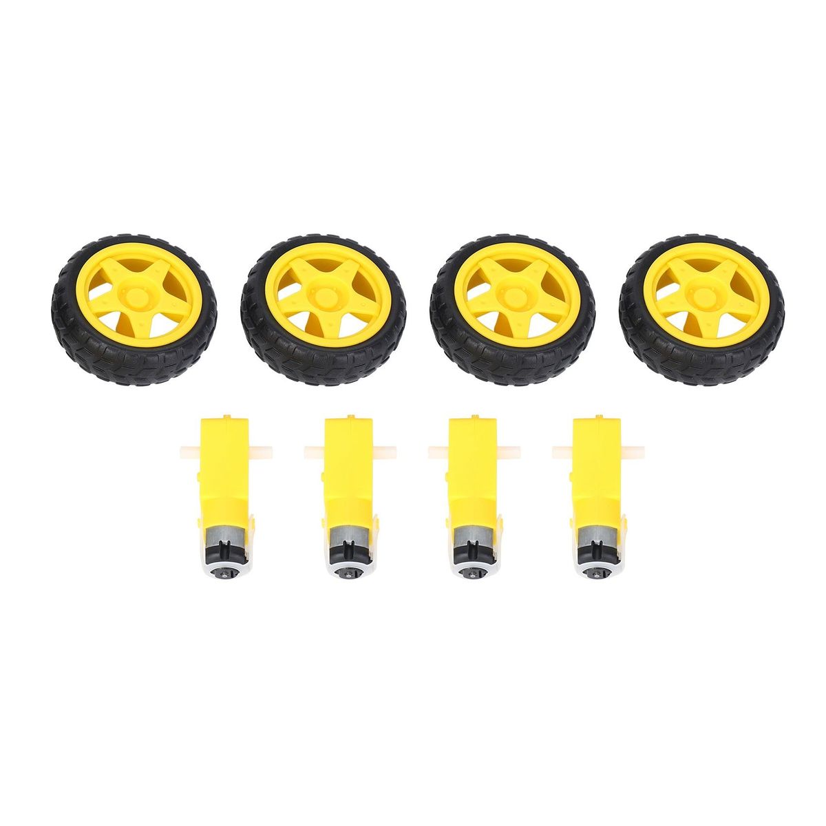 4 Pcs For Arduino Smart Car Robot Plastic Tire Wheel with DC 3-6V Gear Motor