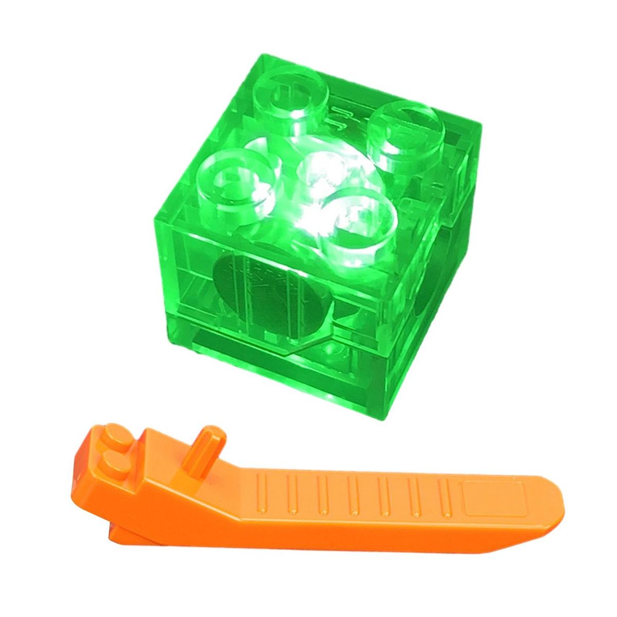 Building Block Toy Light Up Building Block Brick Green