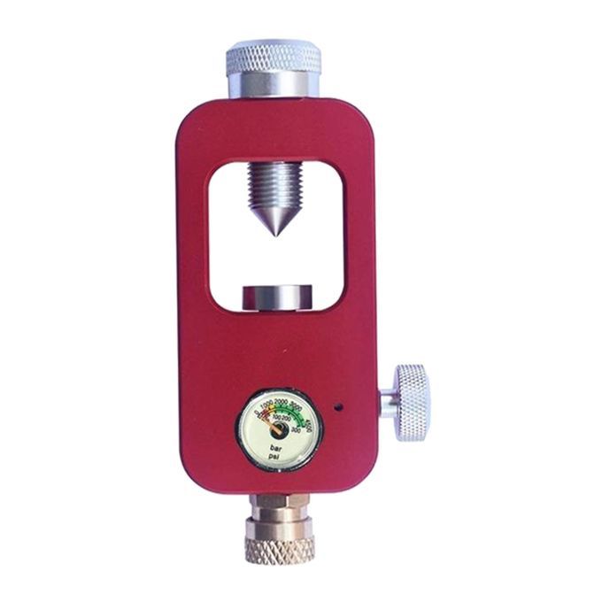 Diving Oxygen Bottle Converter Air Tank Refill Regulator Red_Gauge_A