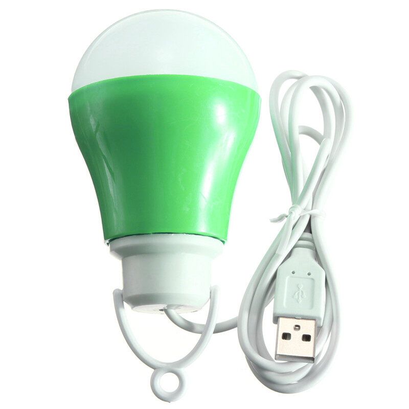 USB Led Ampoule Bulb Globe 500LM Pour Banque Batterie PC Portable Camping 5W 5V Light Green Light Green