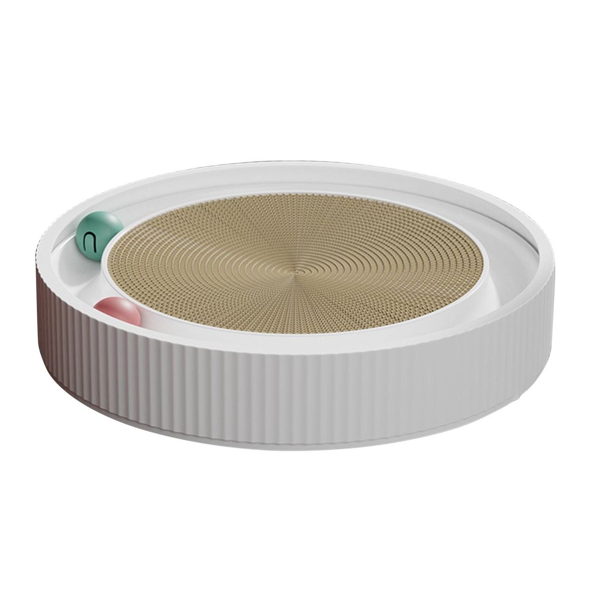 Cat Scratcher Board 3 in 1 Round Scratching Pad Nest with Toy Balls for Indoor Cats   Grinding Claws and Playing