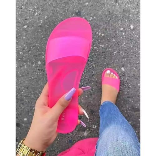 Ladies Beach Outdoor Jelly Slides - Pink