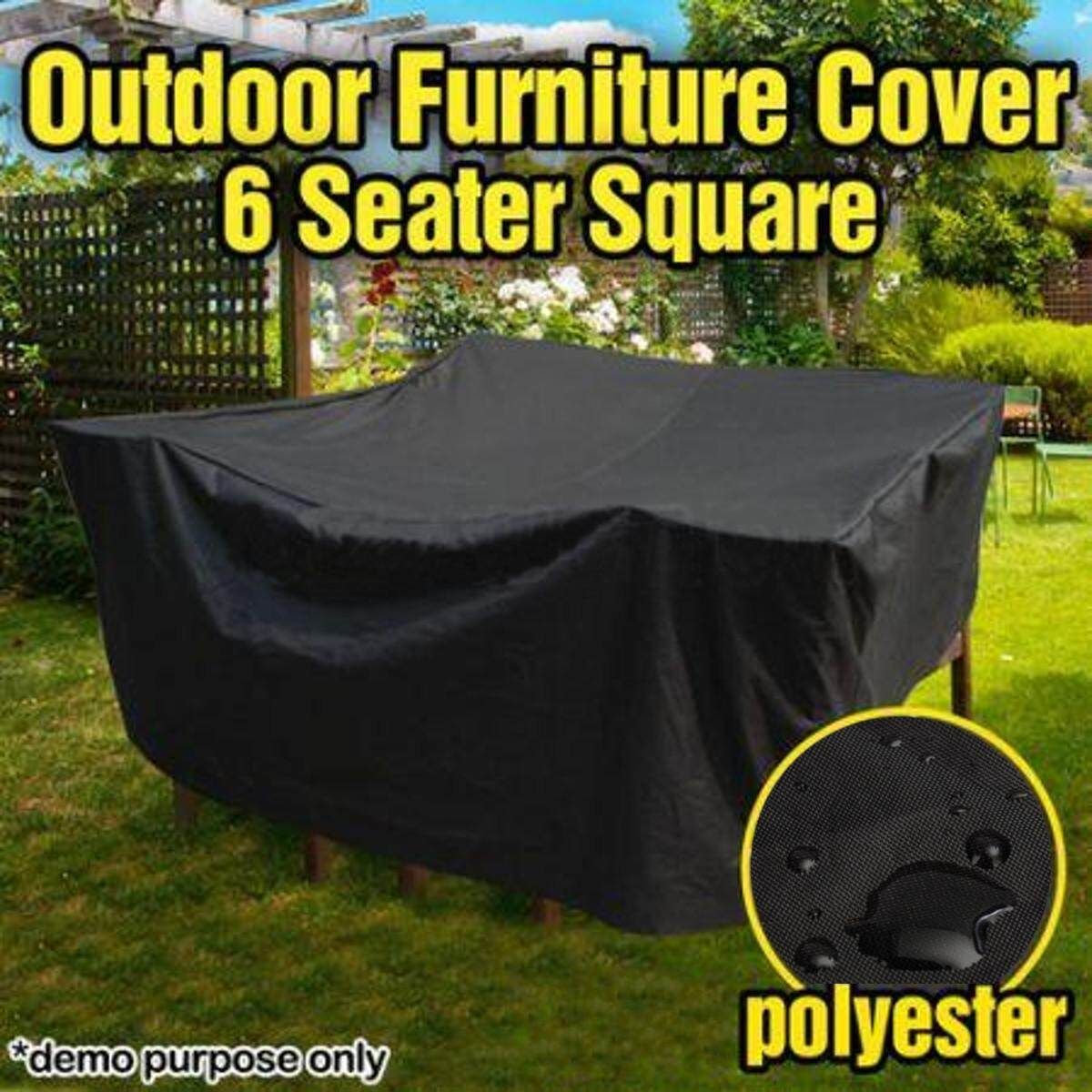 Waterproof Outdoor PVC Coated Polyester Waterproof 6 Seater Furniture Cover