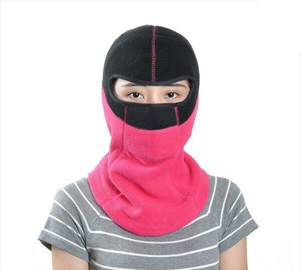 Fleece Thermal Sports Motorcycle Bike Balaclava Ski Face Hood Hat UK Rosered (Rose)