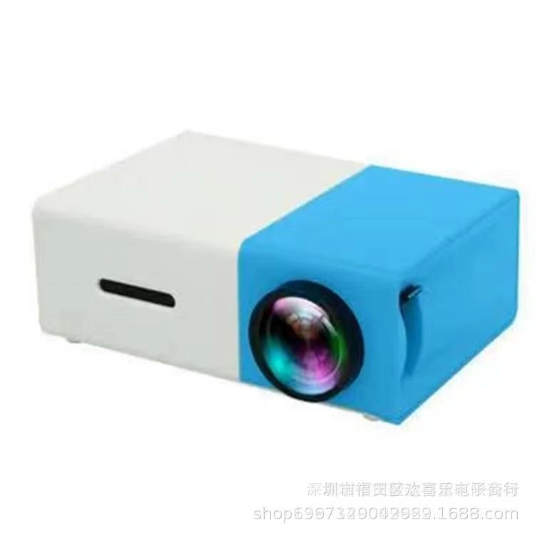 Factory direct sales YG300 mini projector home led portable small projector HD trade wholesale blue and white Australian regulations