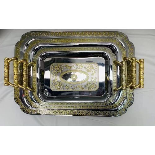 3 Set Of Silver Luxury Tray